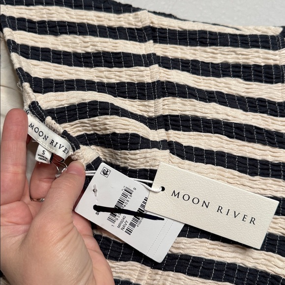 NWT Moon River Stripe Ruched Strapless Midi Dress Vacation Beach Size Small - Picture 8 of 8